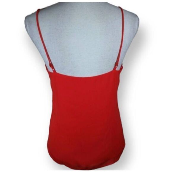 SOCIALITE RED V-NECK ADJUSTABLE STRAPS LACE CAMISOLE SLEEVELESS TOP SZ.XS/S EUC. - Picture 5 of 7